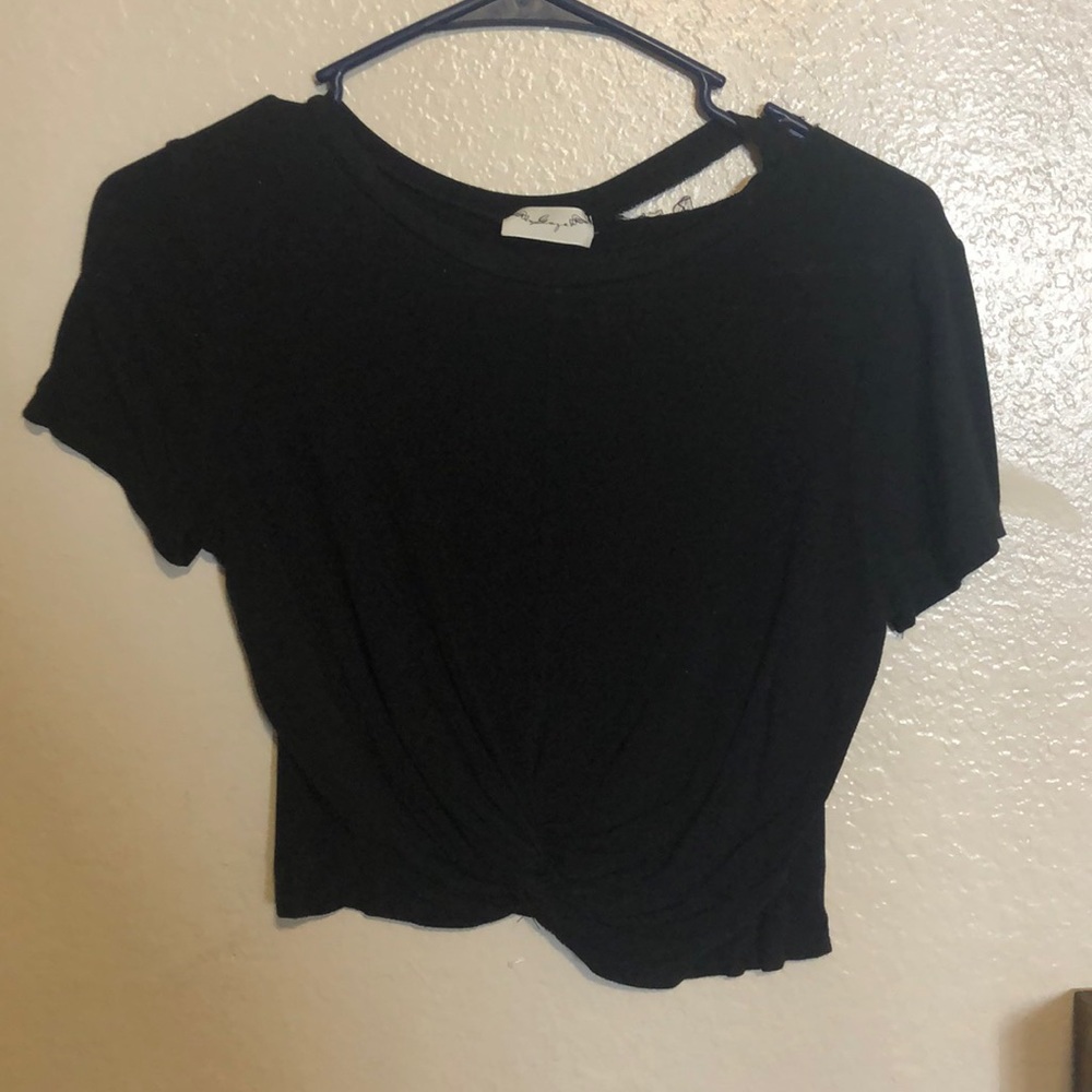 Grungy Black Crop Top